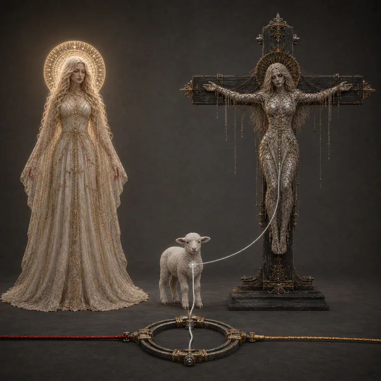 Scar shines above a distinct Dead and an ordinary lamb while red, silver, and low gold reveal the forced circuit beneath them.
