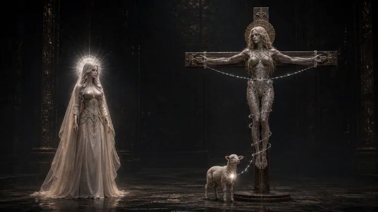 Star watches from a distance as cross-bound Dead and an ordinary lamb remain joined by the silver thread.